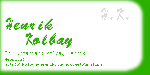 henrik kolbay business card